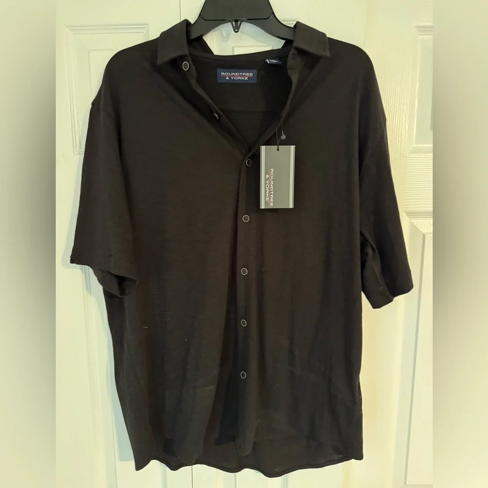 Men's Black button down Shirt - Picture 1 of 4